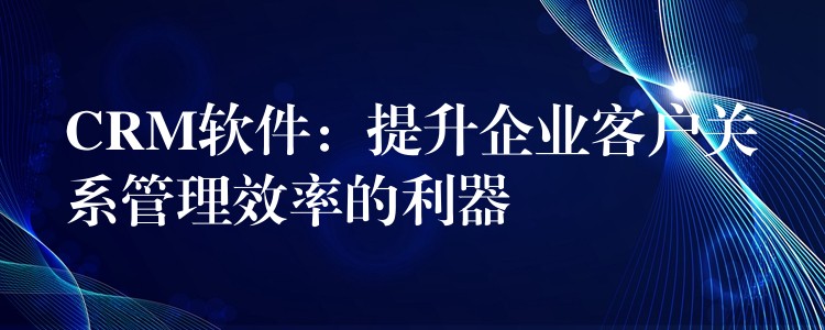 CRM软件：提升企业客户关系管理效率的利器