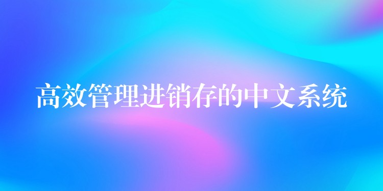 高效管理进销存的中文系统