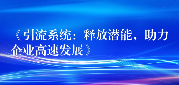 《引流系统：释放潜能，助力企业高速发展》