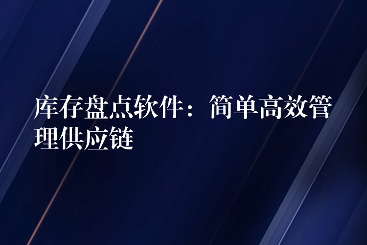库存盘点软件：简单高效管理供应链