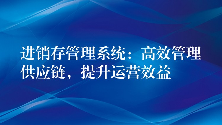 进销存管理系统：高效管理供应链，提升运营效益