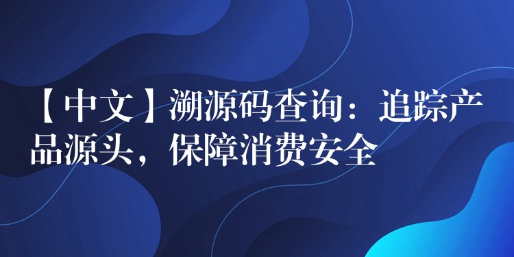 【中文】溯源码查询：追踪产品源头，保障消费安全