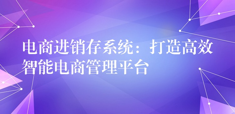 电商进销存系统：打造高效智能电商管理平台