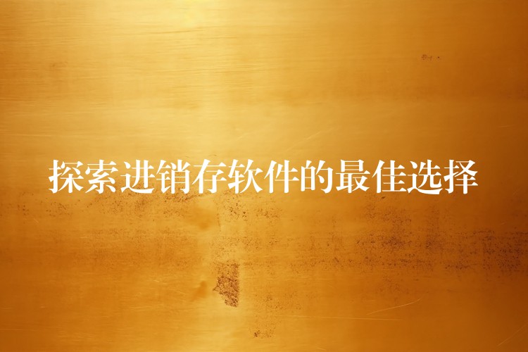 探索进销存软件的最佳选择