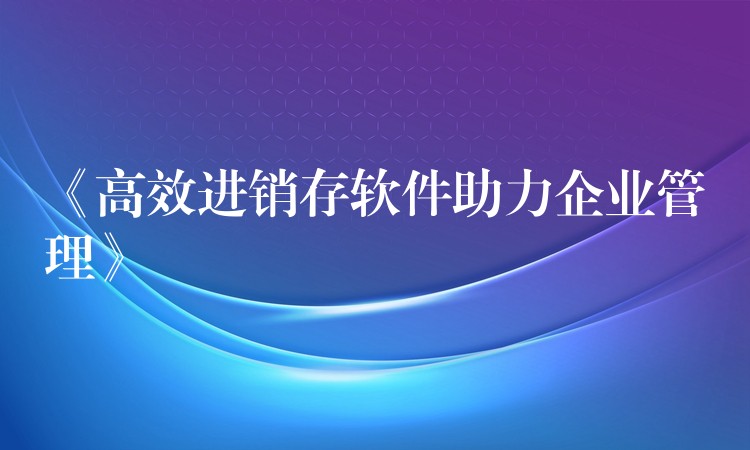 《高效进销存软件助力企业管理》