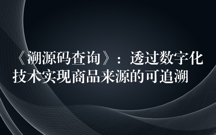 《溯源码查询》：透过数字化技术实现商品来源的可追溯