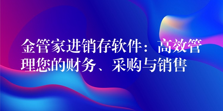 金管家进销存软件：高效管理您的财务、采购与销售