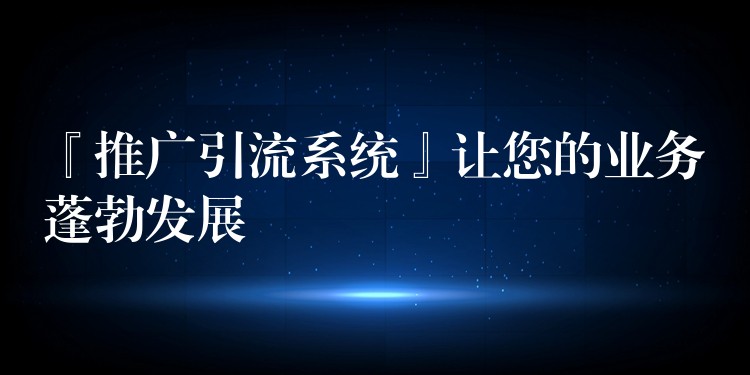 『推广引流系统』让您的业务蓬勃发展