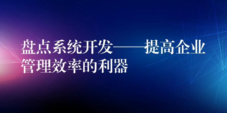 盘点系统开发——提高企业管理效率的利器