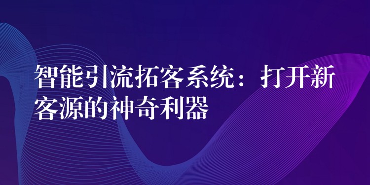 智能引流拓客系统：打开新客源的神奇利器