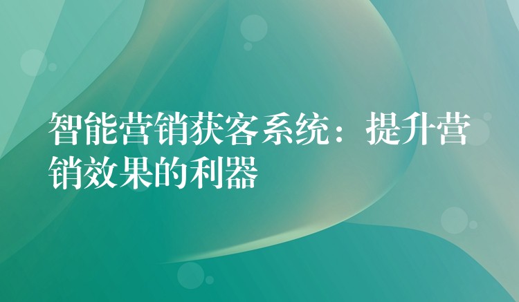 智能营销获客系统：提升营销效果的利器