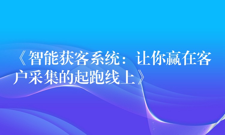 《智能获客系统：让你赢在客户采集的起跑线上》
