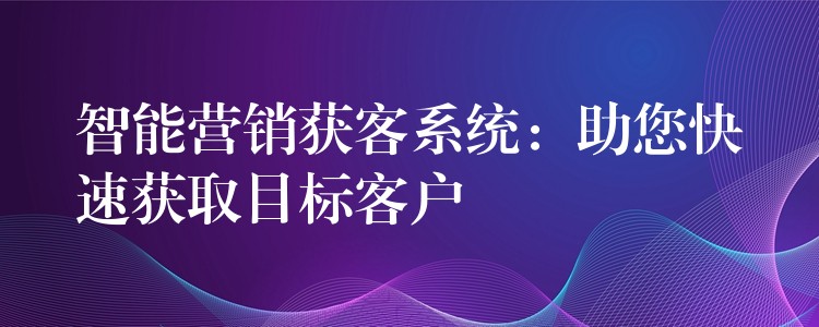 智能营销获客系统：助您快速获取目标客户