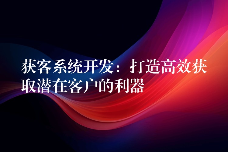 获客系统开发：打造高效获取潜在客户的利器