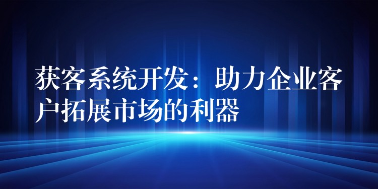 获客系统开发：助力企业客户拓展市场的利器