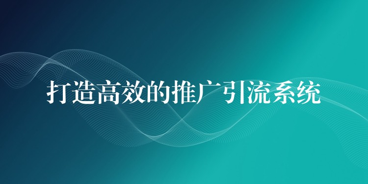 打造高效的推广引流系统