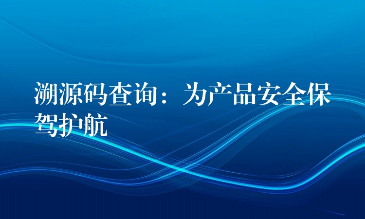 溯源码查询：为产品安全保驾护航