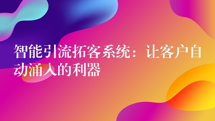 智能引流拓客系统：让客户自动涌入的利器