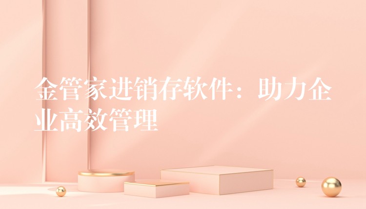 金管家进销存软件：助力企业高效管理