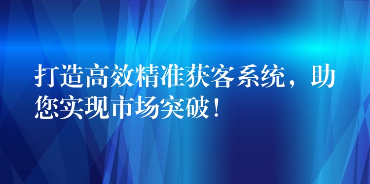 打造高效精准获客系统，助您实现市场突破！