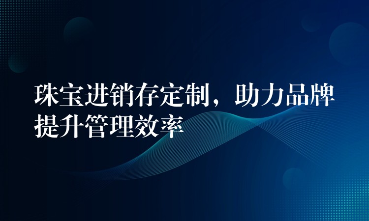 珠宝进销存定制，助力品牌提升管理效率