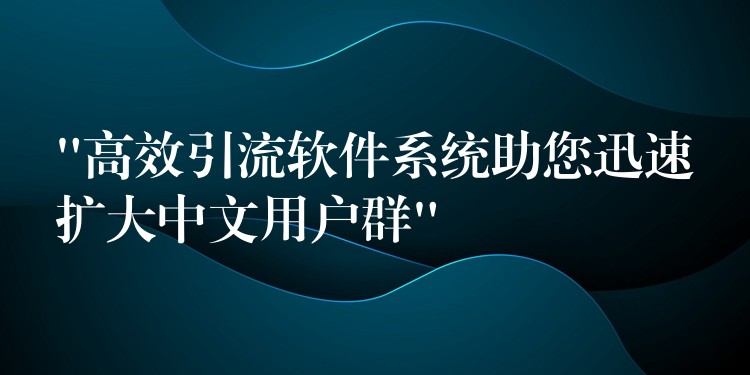 “高效引流软件系统助您迅速扩大中文用户群”