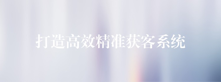 打造高效精准获客系统