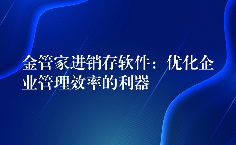 金管家进销存软件：优化企业管理效率的利器