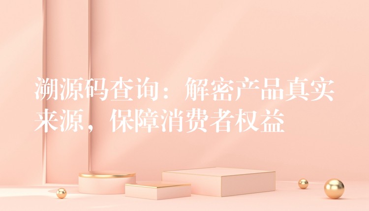 溯源码查询：解密产品真实来源，保障消费者权益