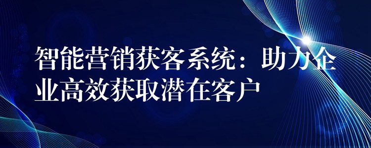 智能营销获客系统：助力企业高效获取潜在客户