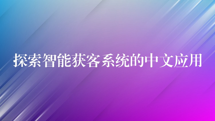 探索智能获客系统的中文应用