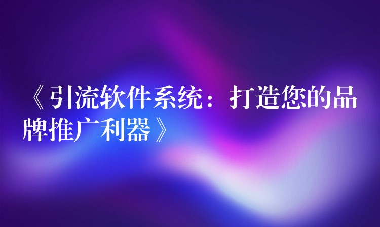 《引流软件系统：打造您的品牌推广利器》