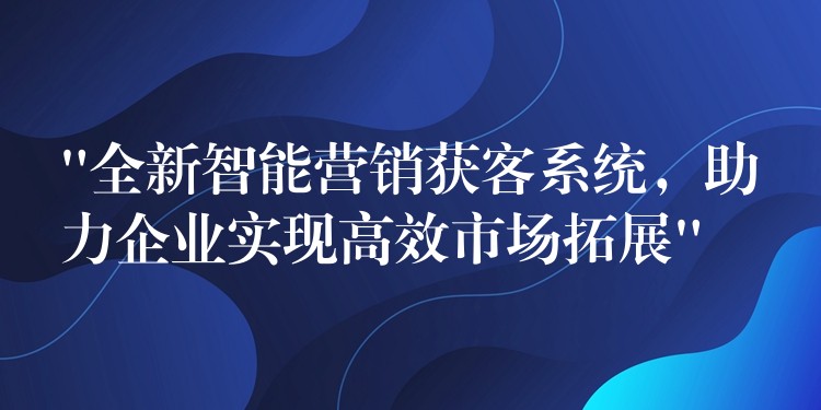“全新智能营销获客系统，助力企业实现高效市场拓展”