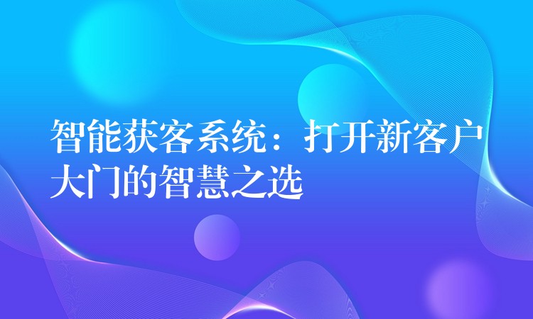 智能获客系统：打开新客户大门的智慧之选
