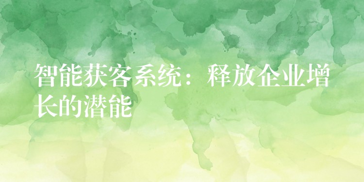 智能获客系统：释放企业增长的潜能