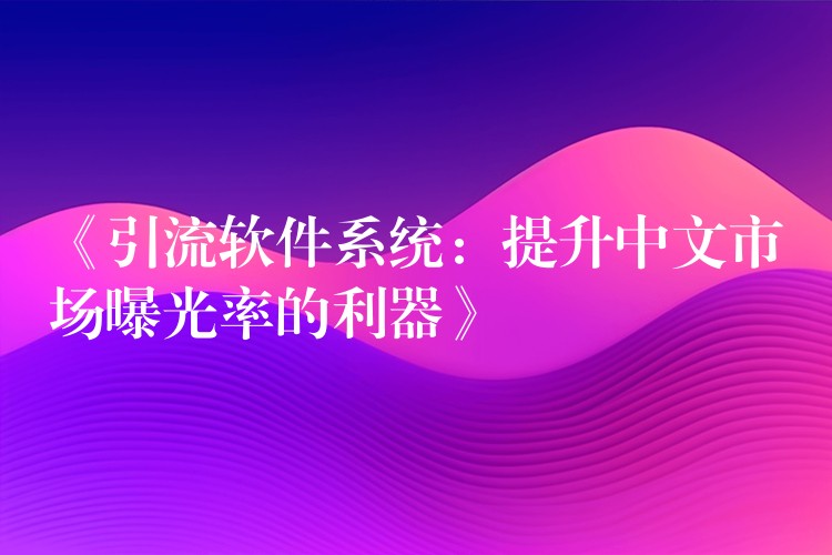 《引流软件系统：提升中文市场曝光率的利器》