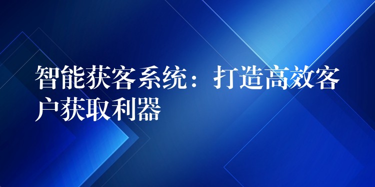 智能获客系统：打造高效客户获取利器