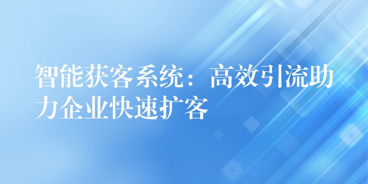智能获客系统：高效引流助力企业快速扩客