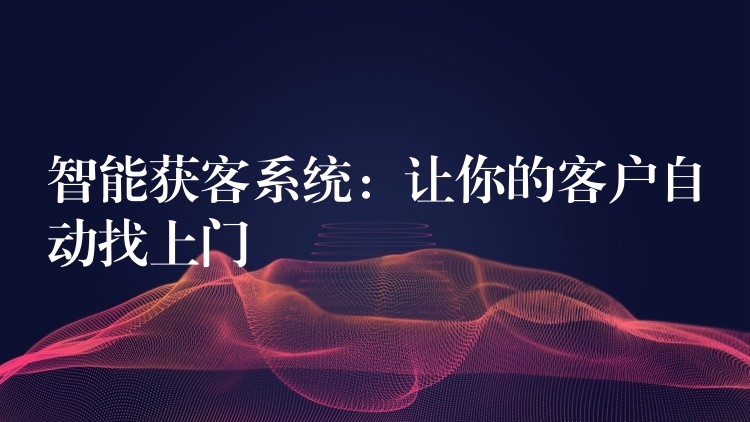 智能获客系统：让你的客户自动找上门