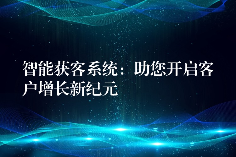 智能获客系统：助您开启客户增长新纪元