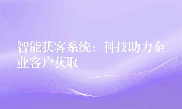 智能获客系统：科技助力企业客户获取