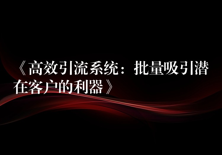 《高效引流系统：批量吸引潜在客户的利器》