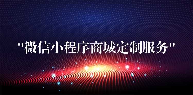 “微信小程序商城定制服务”