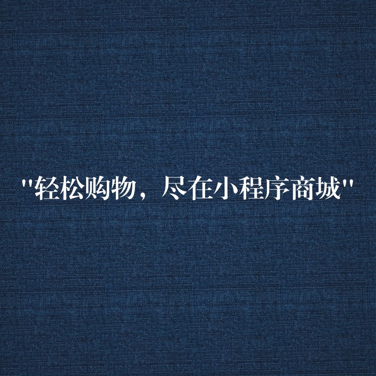 “轻松购物，尽在小程序商城”