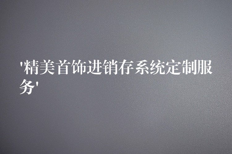 ‘精美首饰进销存系统定制服务’
