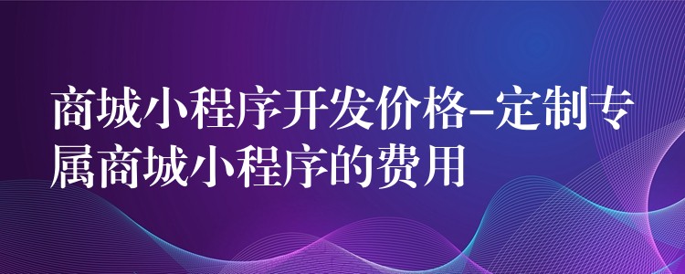 商城小程序开发价格-定制专属商城小程序的费用
