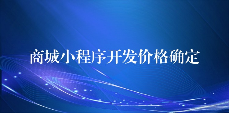 商城小程序开发价格确定