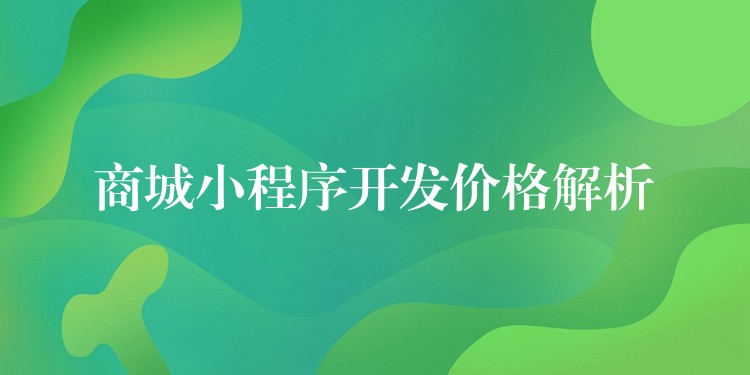 商城小程序开发价格解析