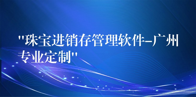 “珠宝进销存管理软件-广州专业定制”