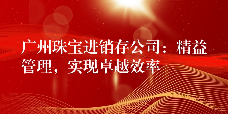 广州珠宝进销存公司：精益管理，实现卓越效率